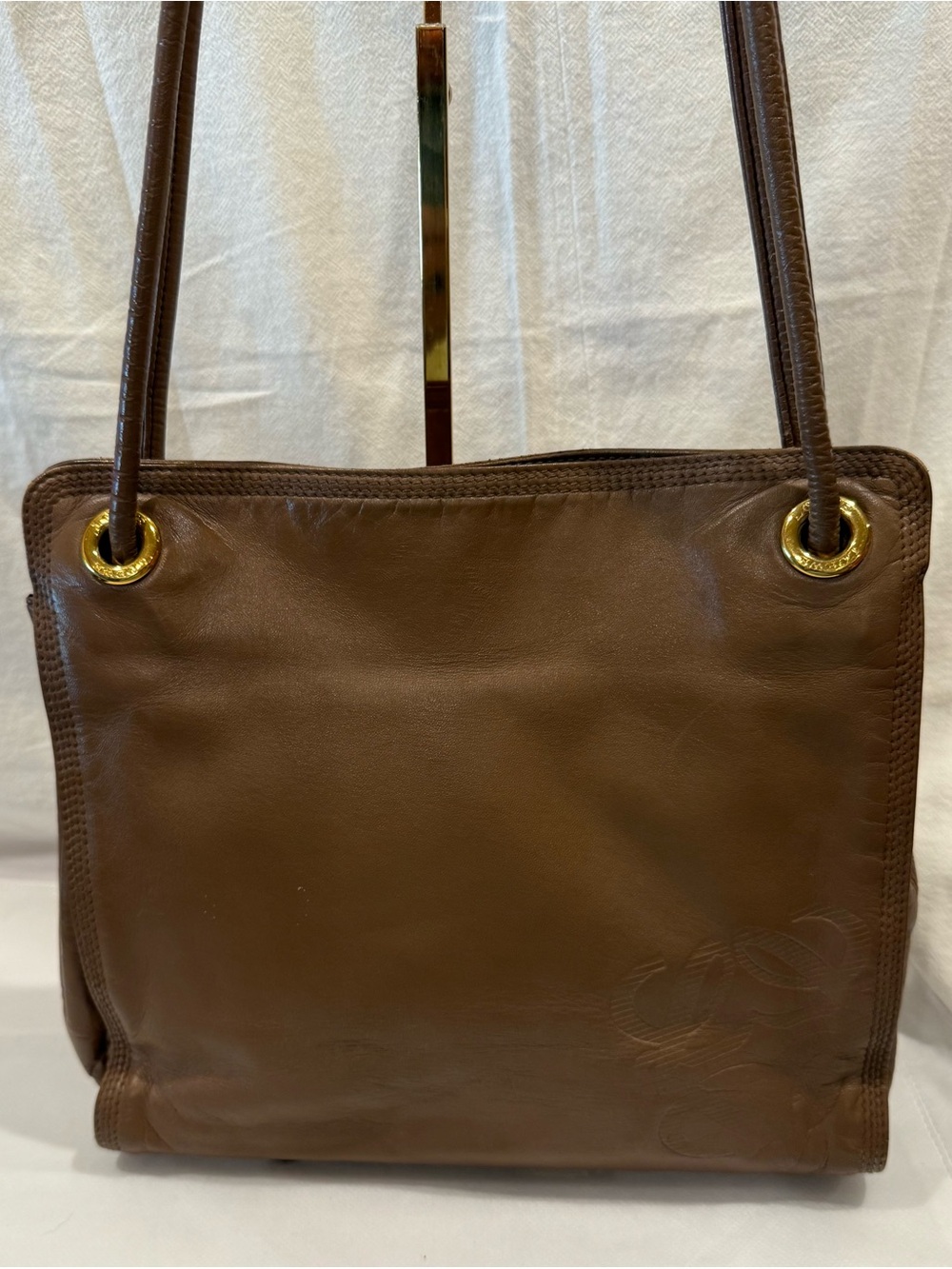 Vintage Loewe Anagram Buttery Soft Leather Tote Bag
